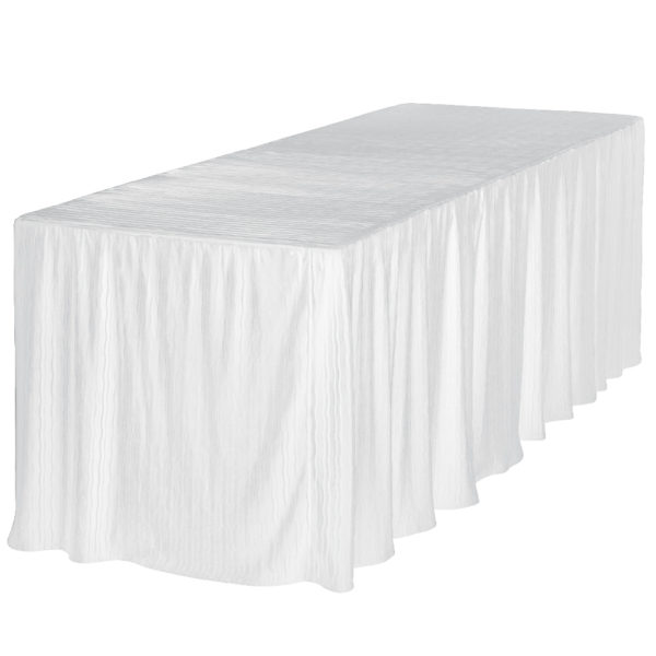 8 foot white rectangular table cloth