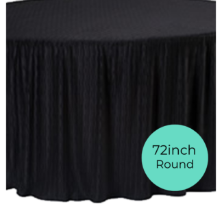 72 Inch Round Black Table Cloth Made for round Folding Tables