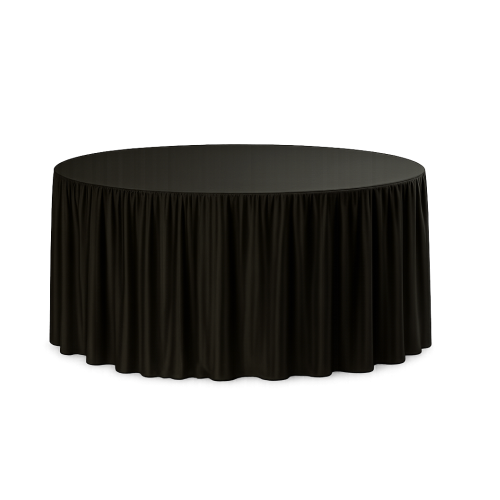 72 Inch Round Black Tablecloth – The Folding Tablecloth